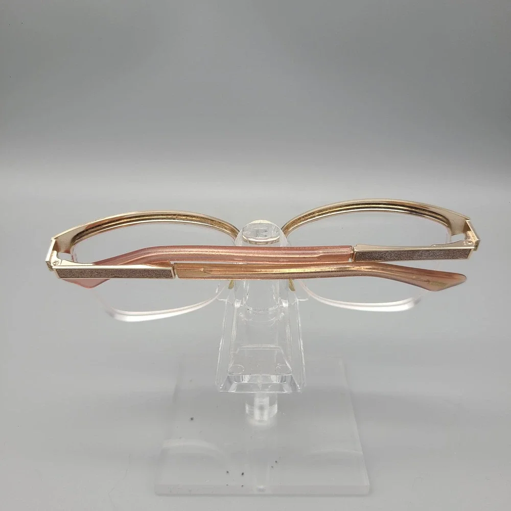 Kay Unger New York K232 GLD Gold Pink Glitter Cat Eye Eyeglass Frames 53-17-140